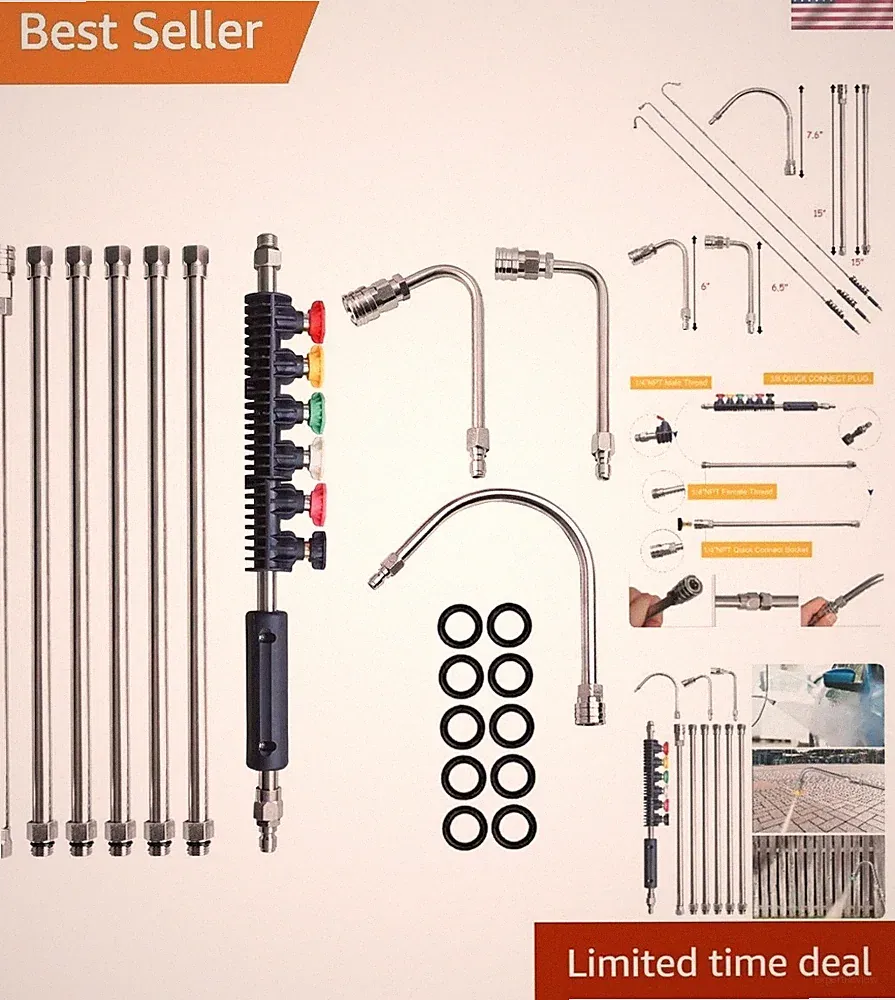 Stainless Steel Pressure Washer Extension Wands – Efficient Cleaning Set