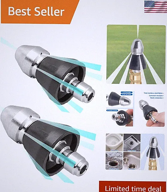 Stainless Steel Pressure Washer Nozzles - 5000 PSI Performance Set