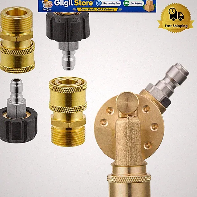 Stainless Steel Pressure Washer Pivoting Coupler - 1/4'' Quick Connect Fittings