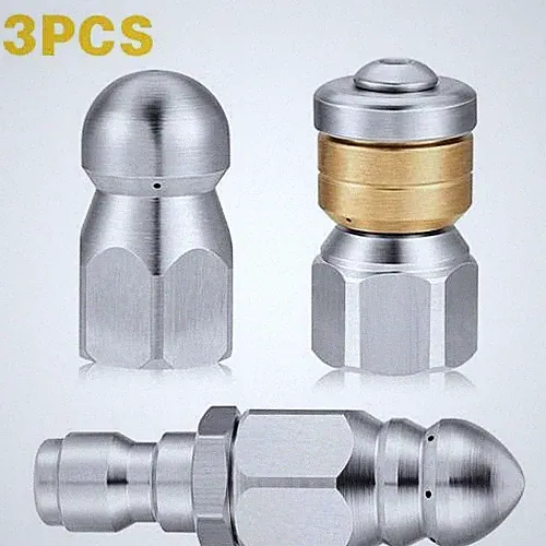 Stainless Steel Sewer Jetter Nozzle Pressure Washer Drain Cleaning Nozzles Tips
