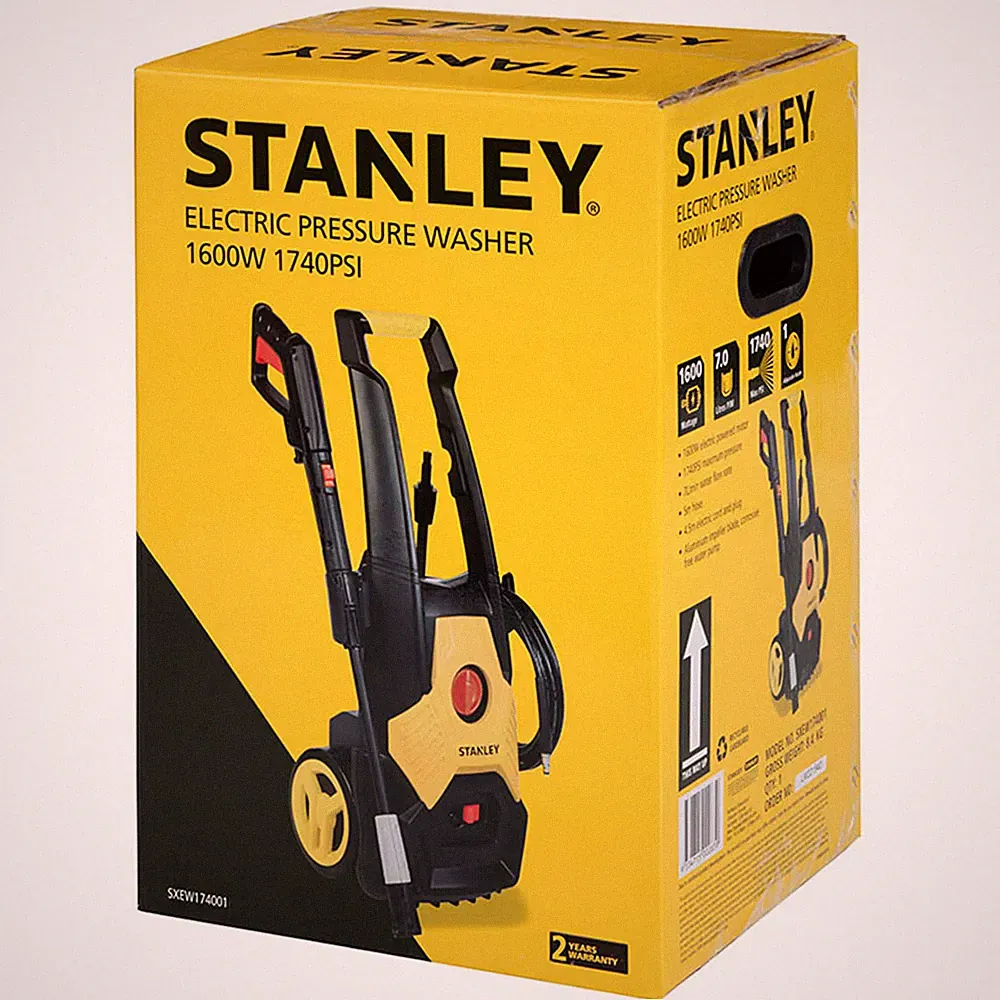 Stanley 1600W Pressure Washer 1740PSI SXEW174001 7L/min 5m Hose