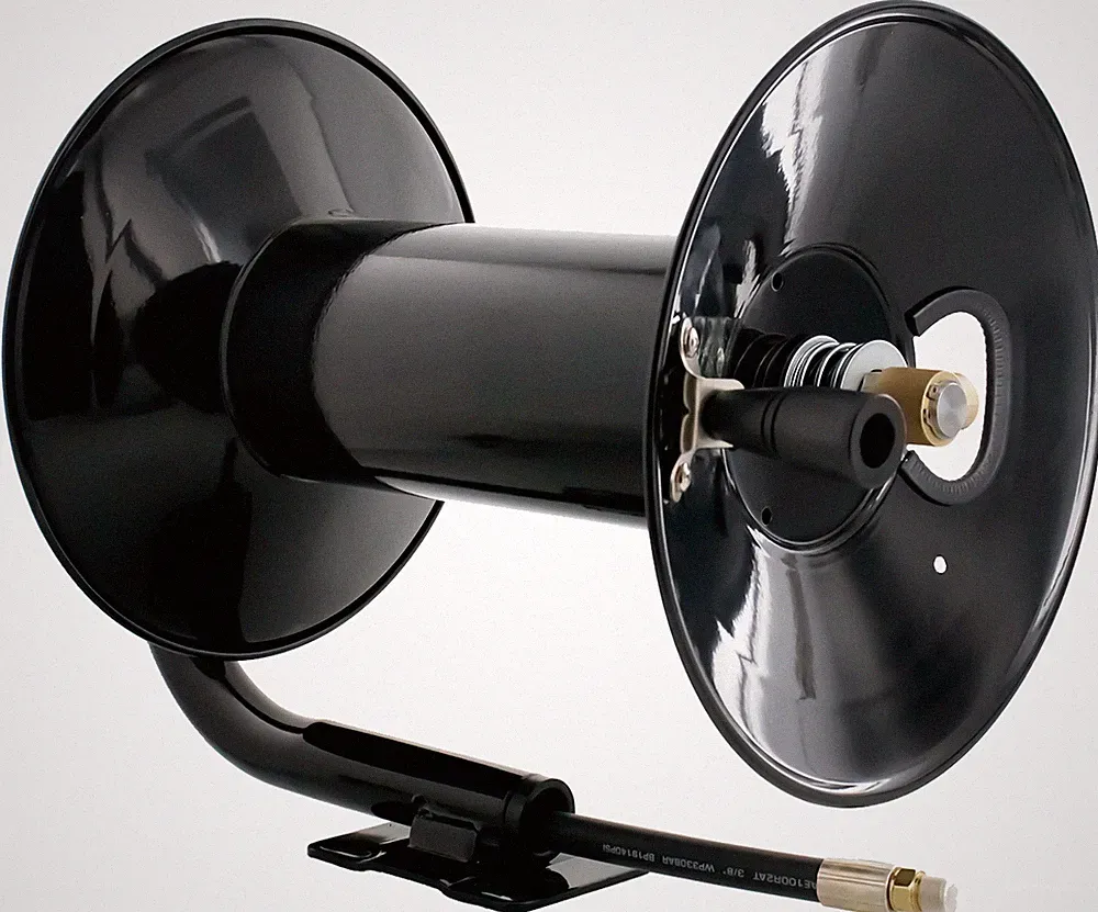 Steel Dragon Tools 4000 PSI 200' Black Powder Coated Pressure Washer Hose Reel