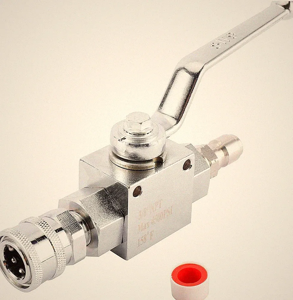 Steel High Pressure Washer Ball Valve Kit, 3/8 Inch Quick Connect 4500 PSI