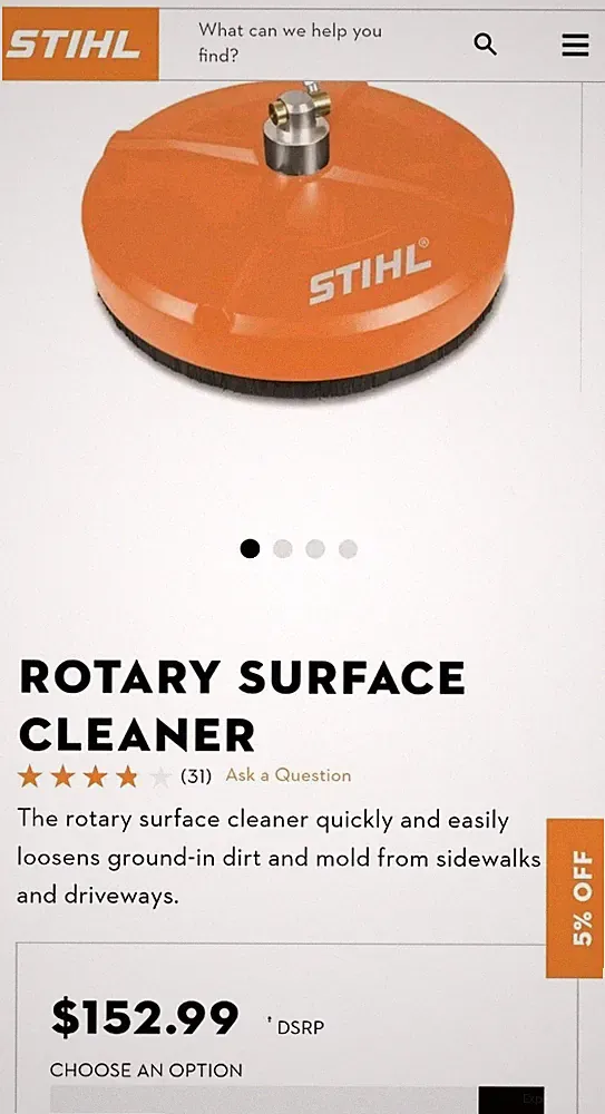Stihl 14" Rotary Surface Cleaner Retails for $159.99 or more