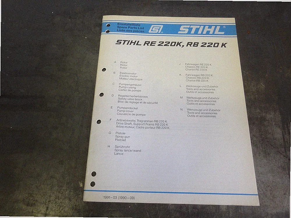 stihl pressure washer parts