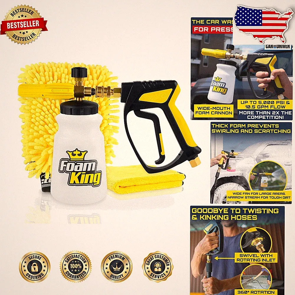 Stubby Foam Cannon Pressure Washer Gun Kit - Ultimate Car Wash Detailing