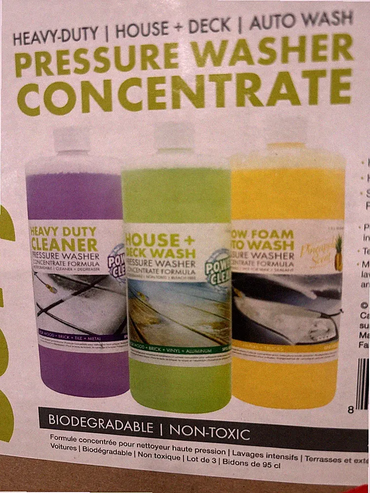 Sun Joe 3 Pack Pressure Washer Concentrate Formula, Biodegradable Detergent Trio
