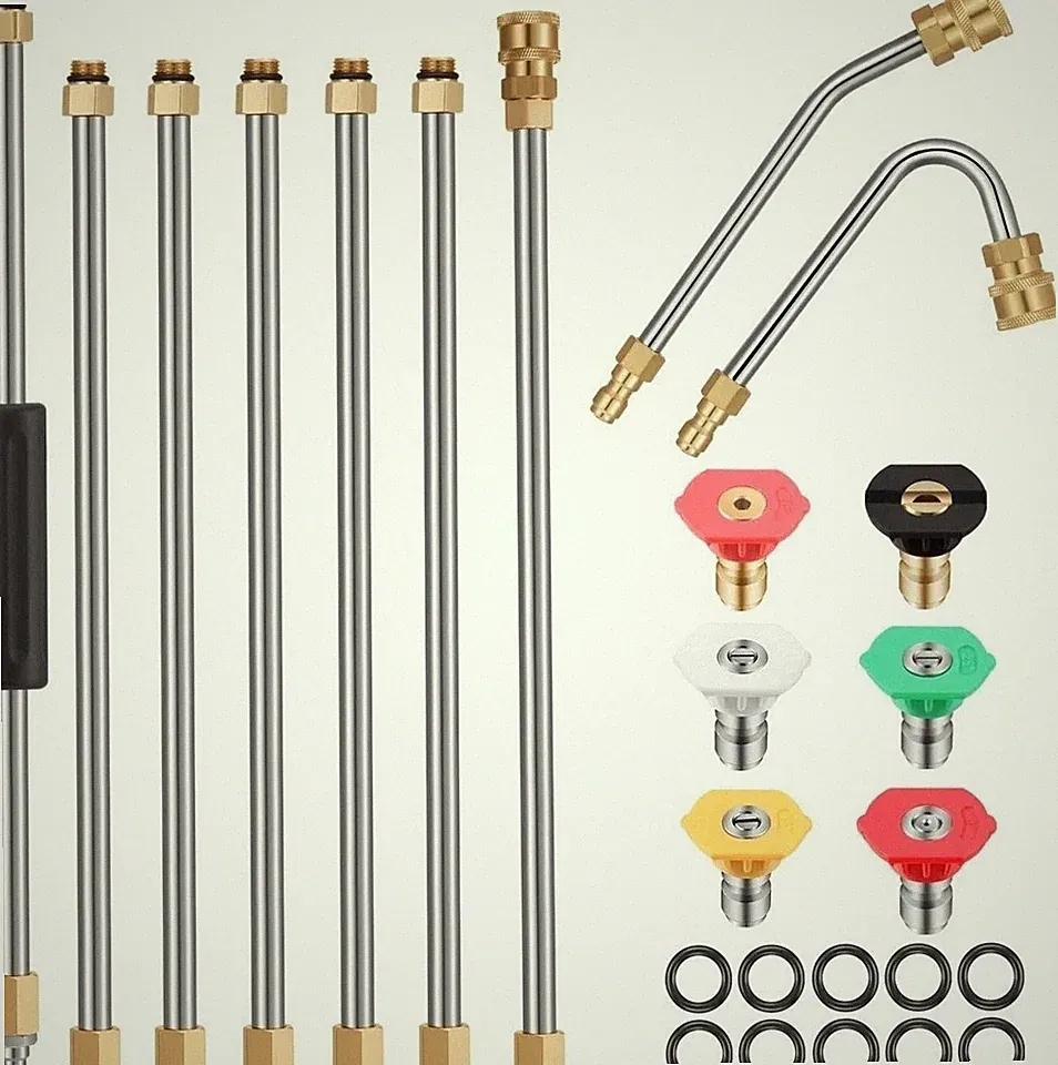 Sun Joe 7-Piece Pressure Washer Accessory Set - 10ft Replacement Lance, Curve...