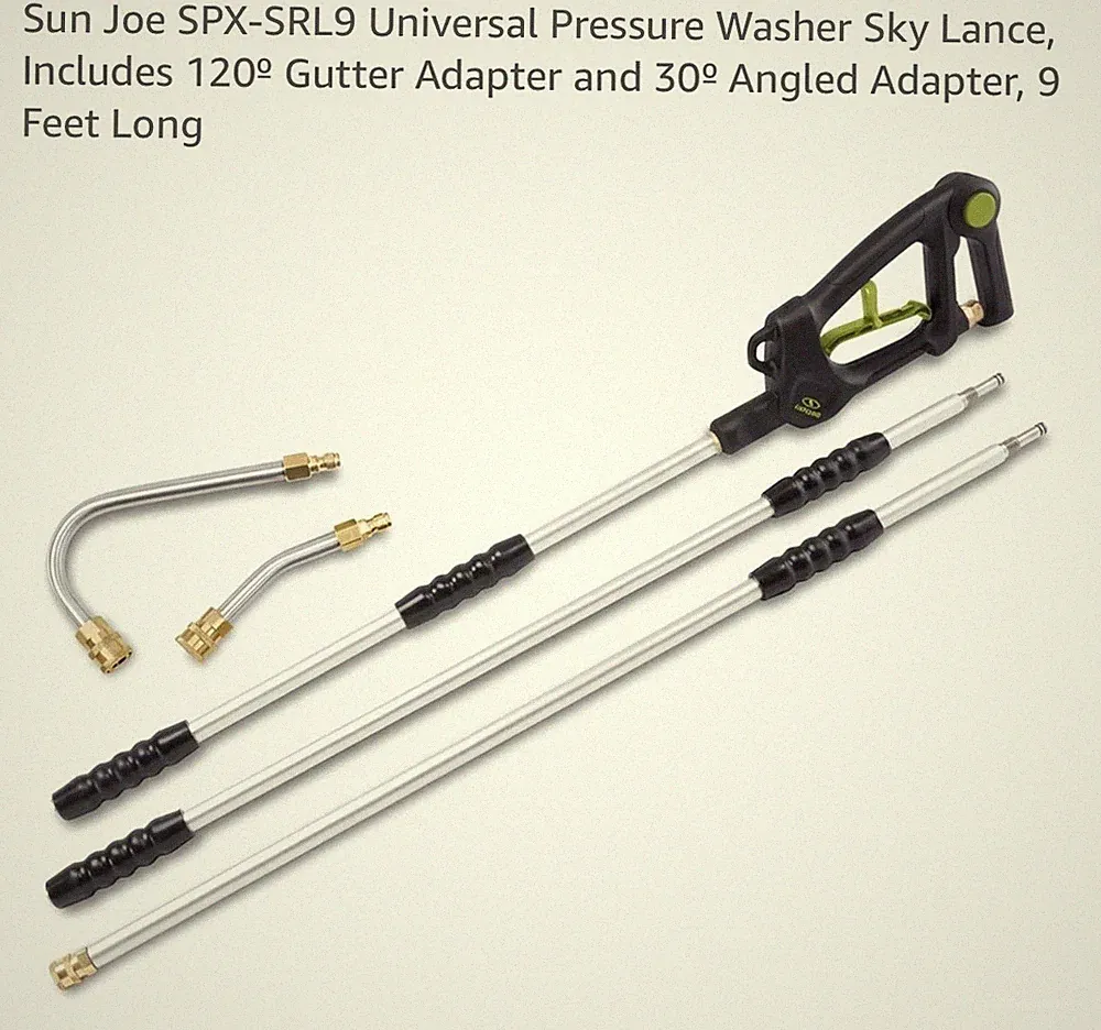 Sun Joe 9 Foot Universal Pressure Washer Sky Lance Extension Wand Kit, SPX-SRL9