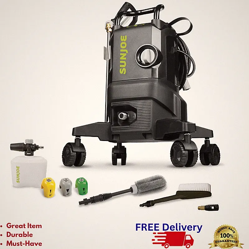Sun Joe Electric Pressure Washer 2200 PSI 1.1 GPM Wheeled Foam Cannon Kit