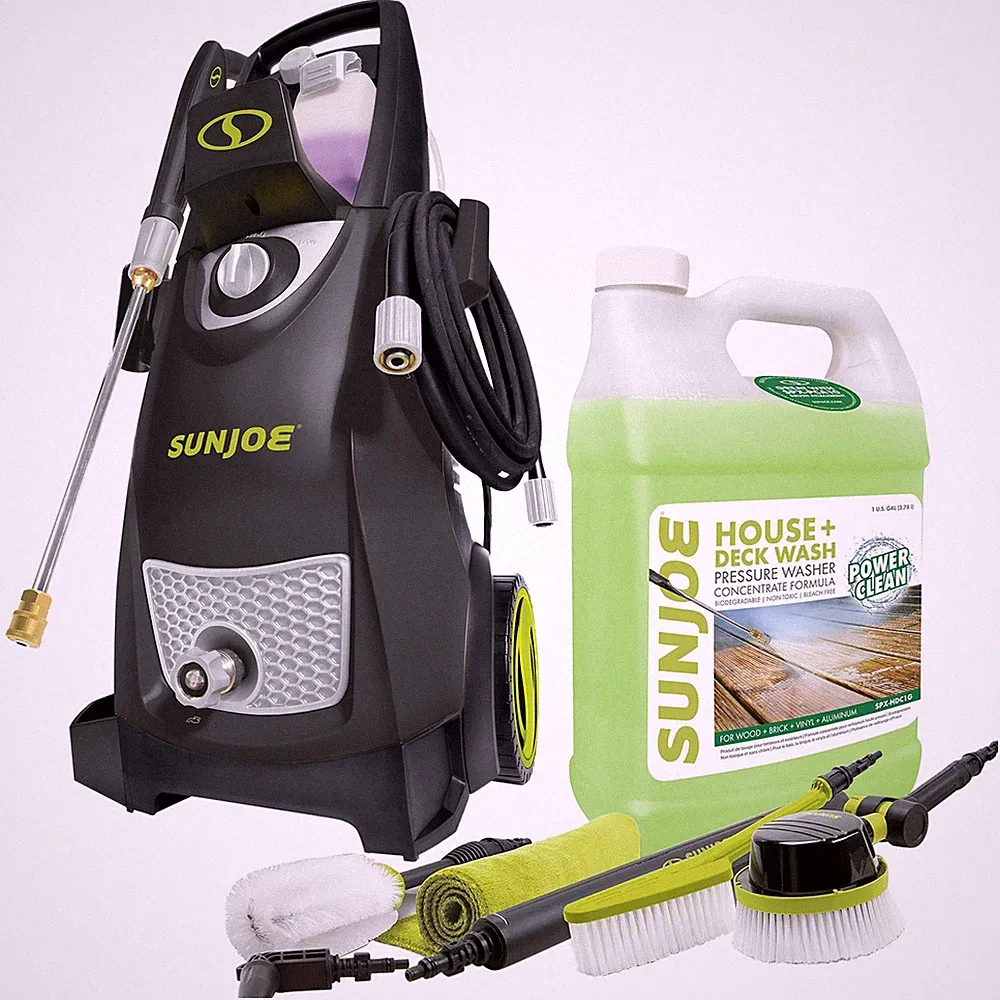 Sun Joe Electric Pressure Washer, Auto Cleaning System with House & Deck Cleaner
