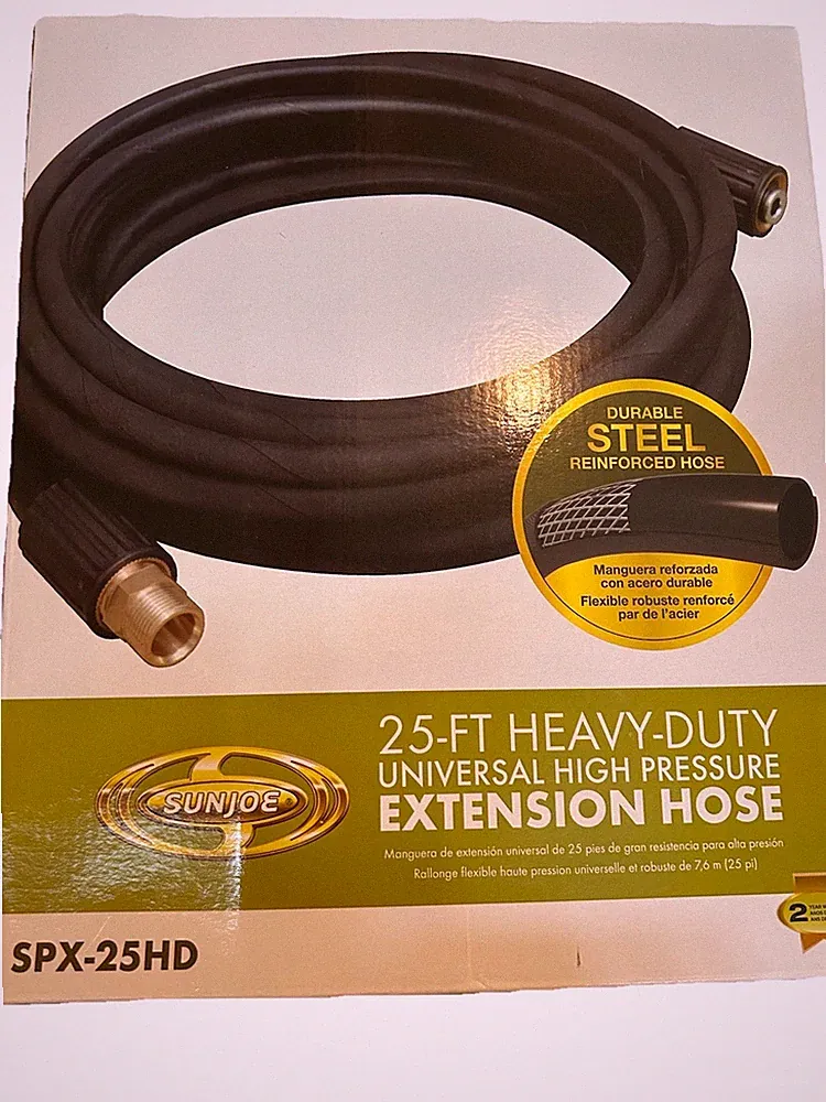 Sun Joe SPX-25HD 25-ft Heavy-Duty Pressure Washer Hose w/ FREE Brass Connector