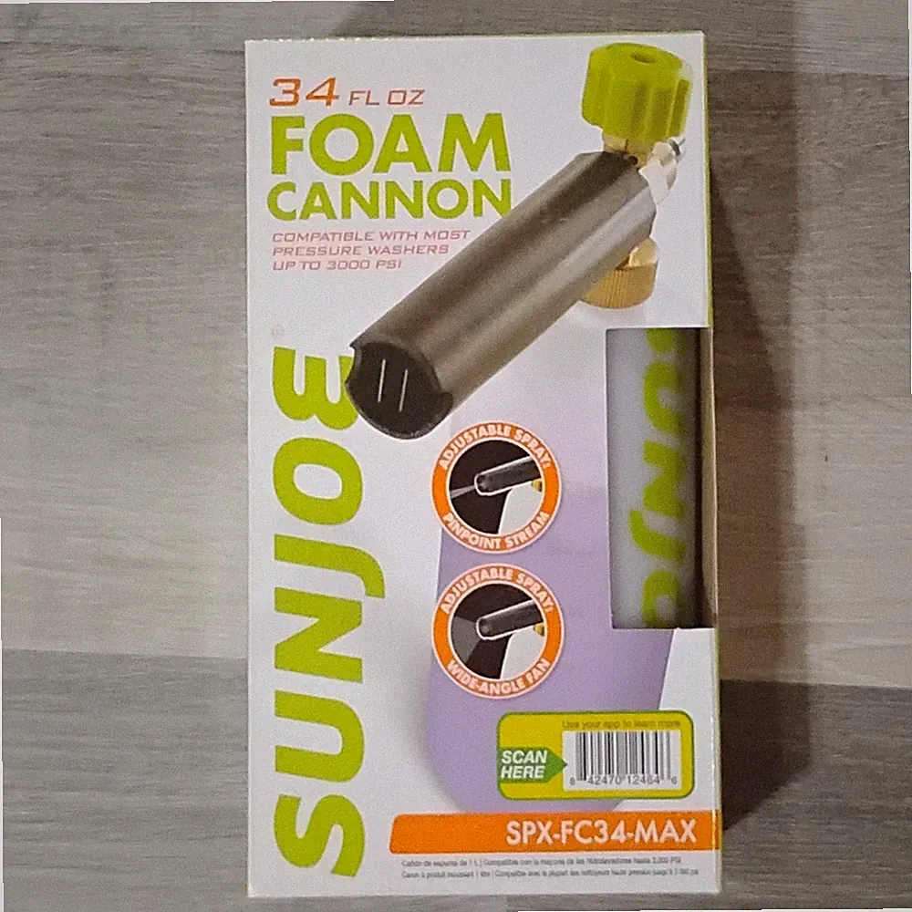 Sun Joe SPX-FC34-MAX 3000psi Foam Cannon Electric Pressure Washer 34 oz. 1/4"