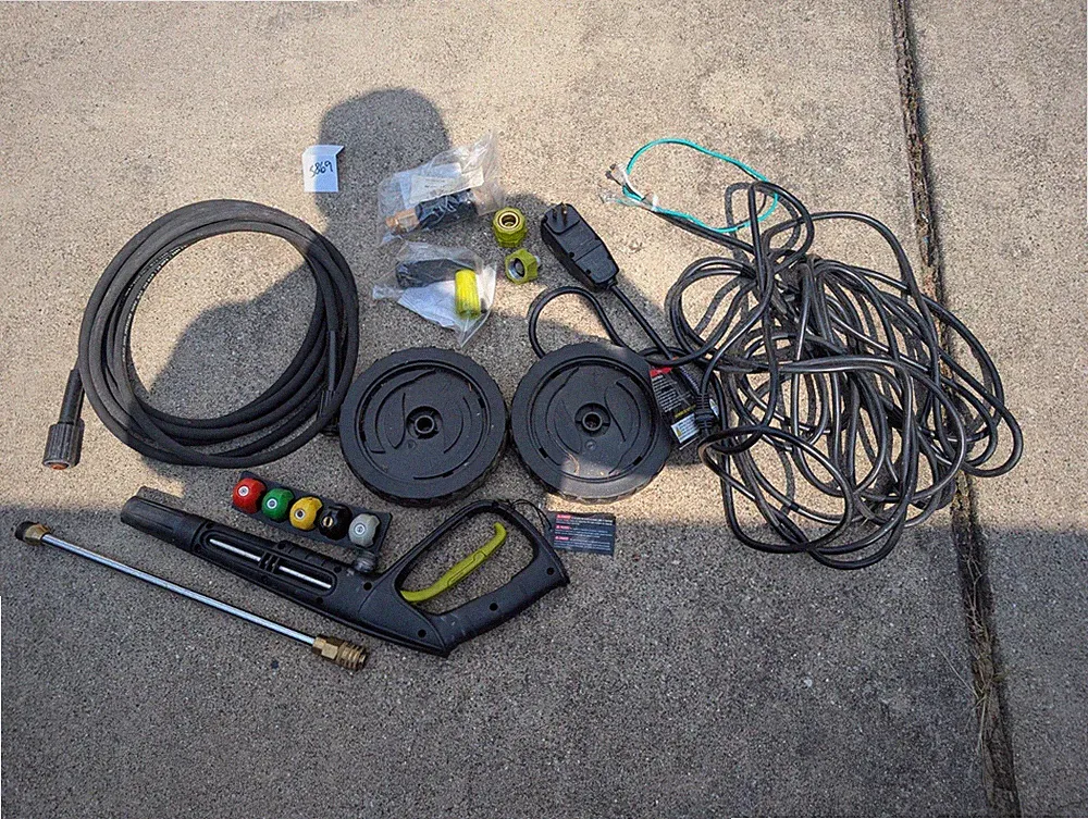 Sun Joe SPX3000-MAX PRESSURE WASHER PARTS LOT NOZZELS WAND HOSE WHEELS ADAPTERS