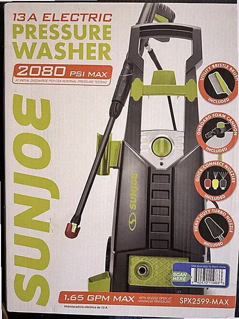 SunJoe Electric Pressure Washer - SPX2599 1.65 GPM 2080 psi NIB