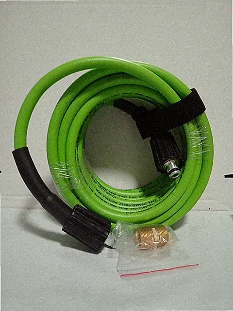Super Flexible Pressure Washer Hose 25' 3300 PSI M22-14&15mm