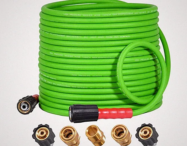 Super Flexible Pressure Washer Hose 50FT for Power Washer Replacement Kink Green