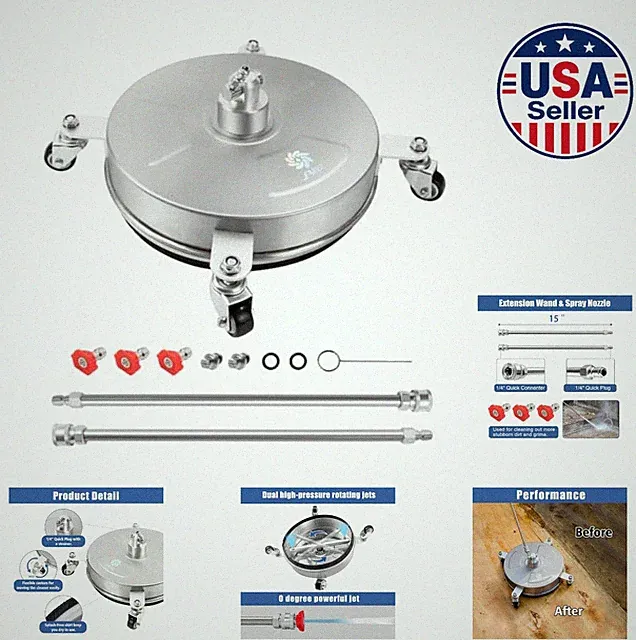 Surface Cleaner 14 Inch Pressure Washer Attachment 4000 PSI Gas Electric