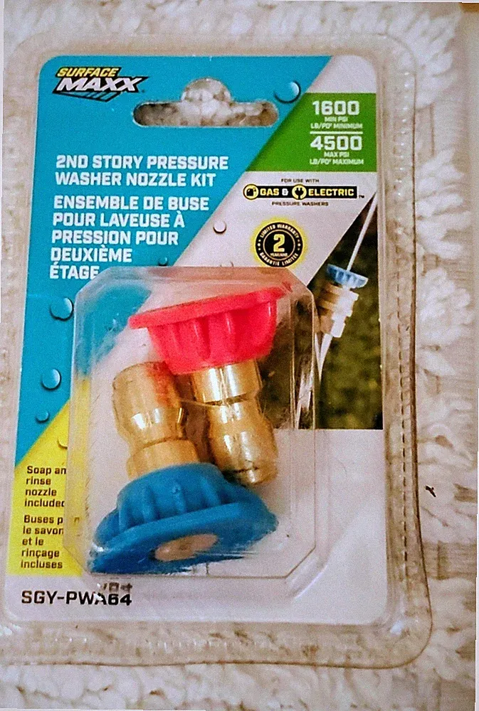 Surface Maxx 2nd Story Pressure Washer Nozzle Kit ~ 4500 Max PSI ~ Gas & Electrc