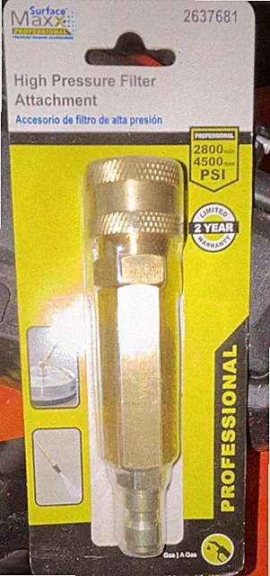Surface Maxx High Pressure Filter Attachment for Pressure Washer, Gold 2637681