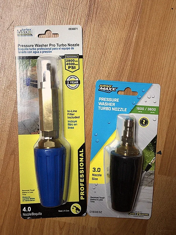 Surface Maxx Pressure Washer Pro Turbo Nozzle (SPINNING) 2 Pc Bundle 4.0 & 3.0