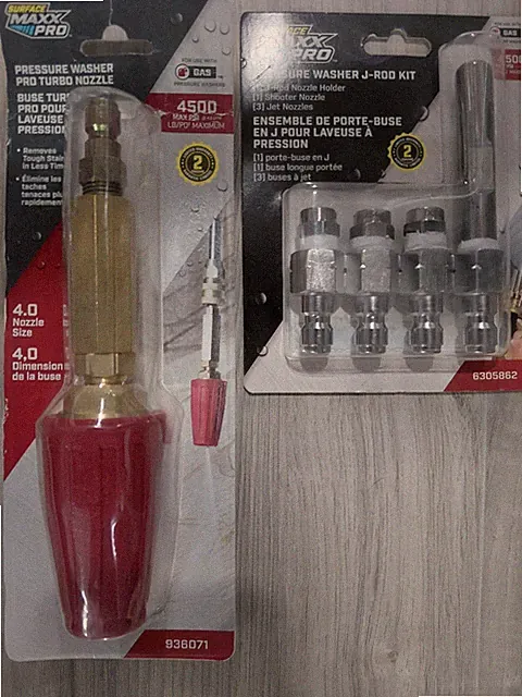 Surface Maxx Pro Pressure Washer J-Rod Nozzle Kit 6305862 + Pro Turbo Nozzle
