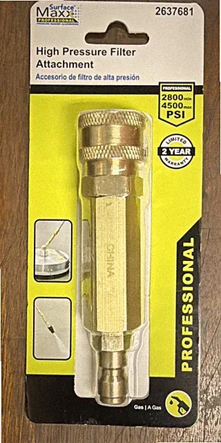 SurfaceMaxx 1/4” Quick Disconnect Brass Filter for ALL Pressure Washers 4500 PSI