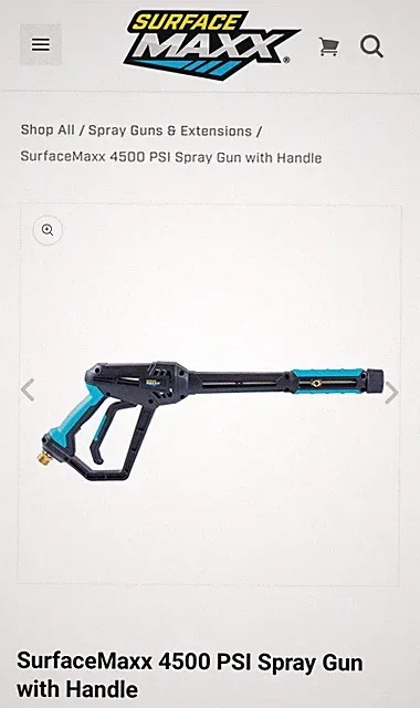 SurfaceMaxx 4500 PSI Pressure Washer Gun Wand + 25 FT 3200 PSI Hose NEW