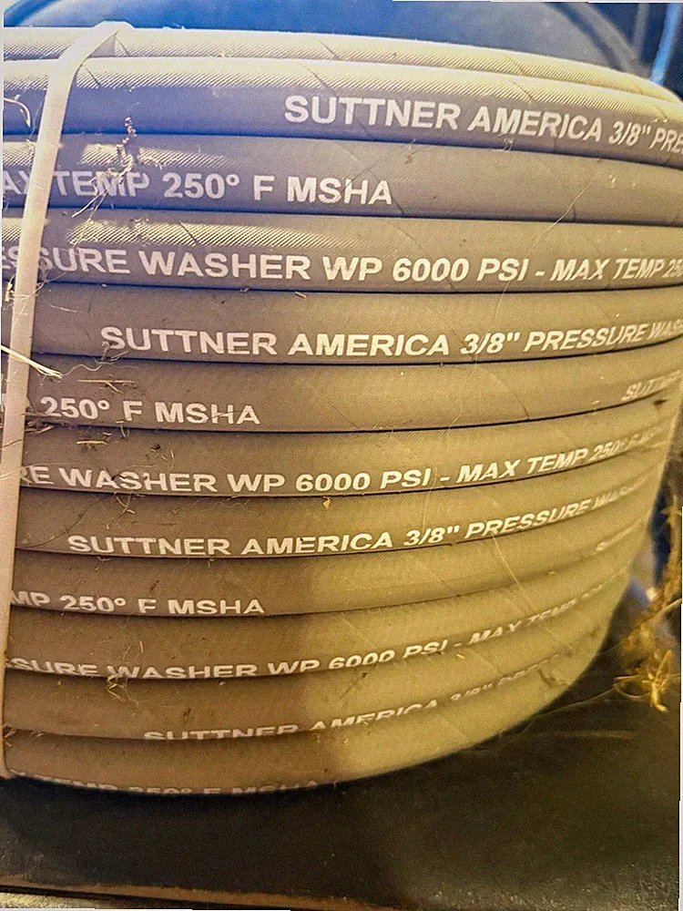 Suttner America 3/8" High Pressure Washer Hose 6000 PSI 250°F Gray/Red