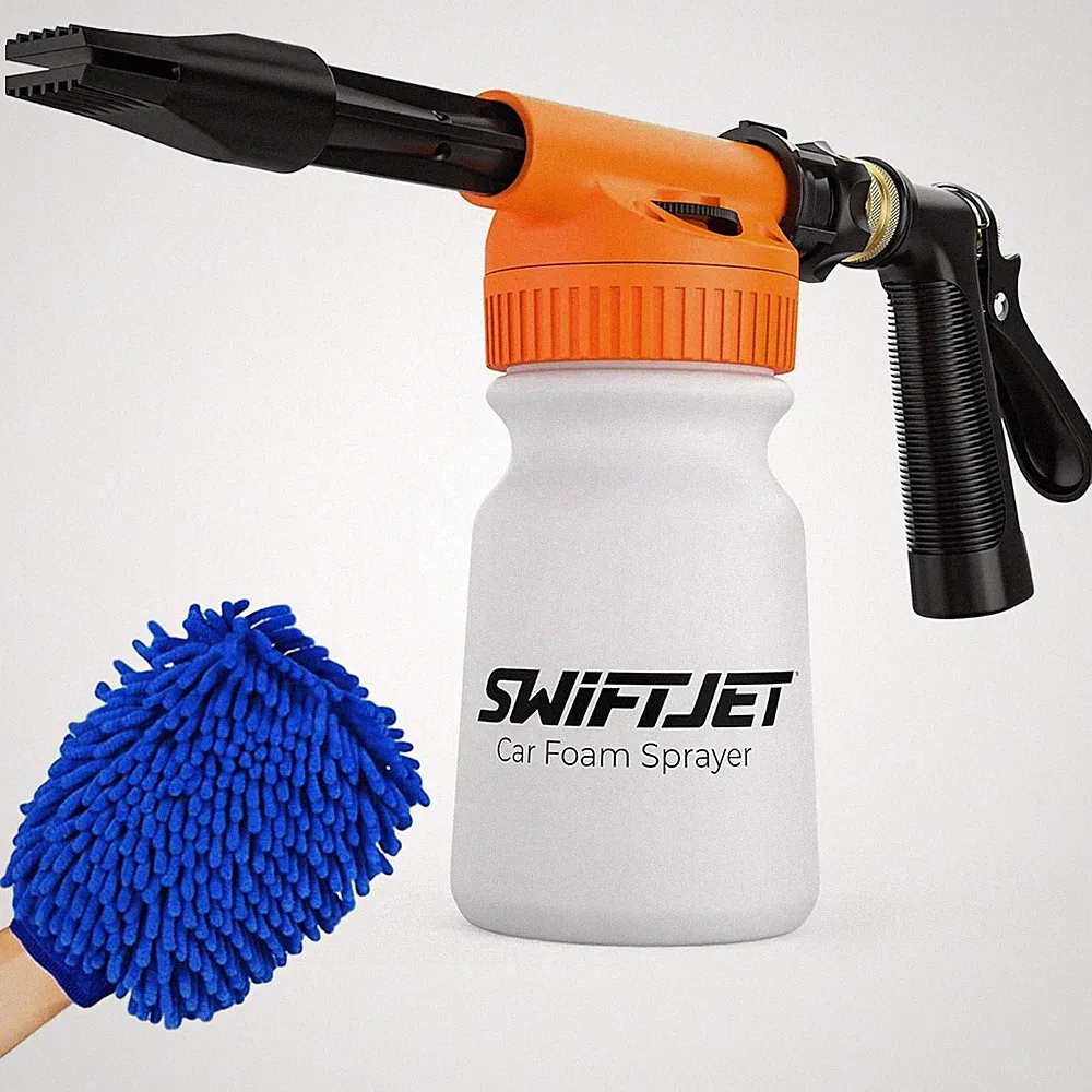 SwiftJet Foam Cannon Car Wash Gun Pressure Washer Foam Lance Kit with Mitt