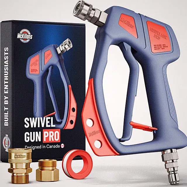 Swivel High Pressure Washer Gun with 3/8" Plug & 1/4" Quick Connector