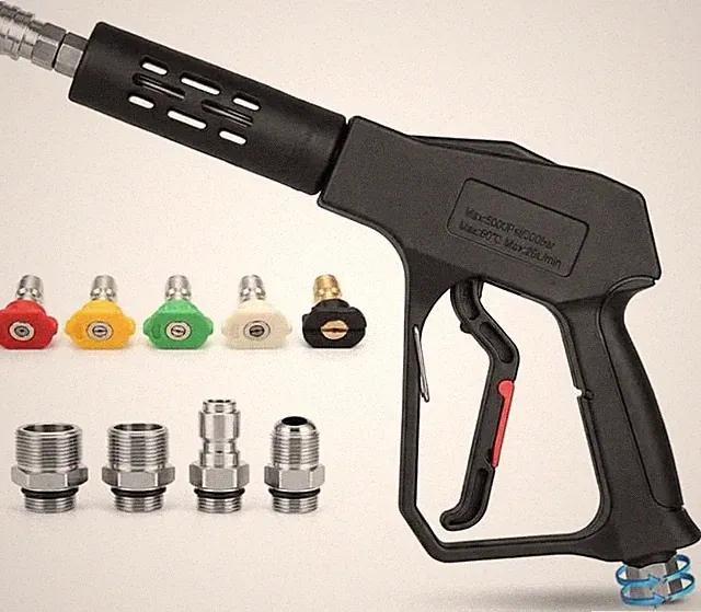 Swivel Pressure Washer Gun,Sturdy 5000PSI Short Power Washer Wand Carwash Spray