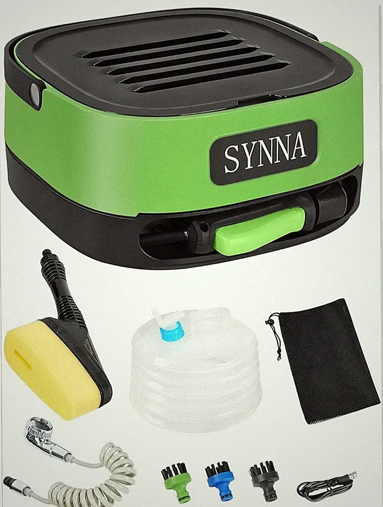 SYNNA Cordless Pressure Washer with Water Tank, Auto-Retract Hose, 3.2 Gal Tank