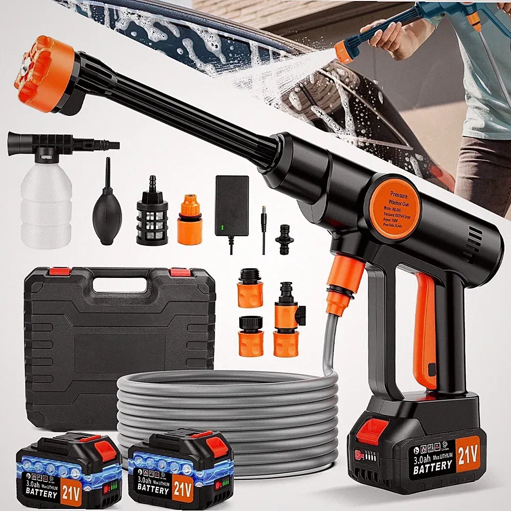 Tanbaby Cordless Pressure Washer, 970 PSI, 2.4 GPM, Dual 3000mAh Batteries