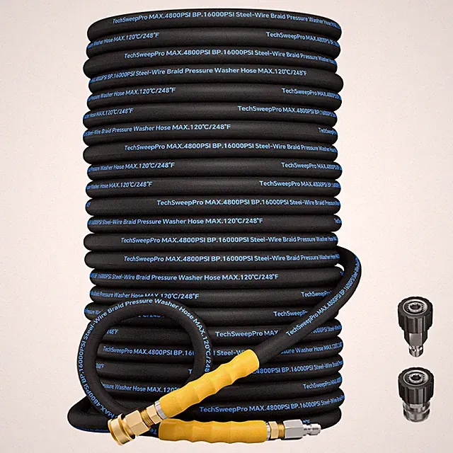 TechSweepPro 100FT Pressure Washer Hose 3/8" 4800PSI Kink 100FT, Blue