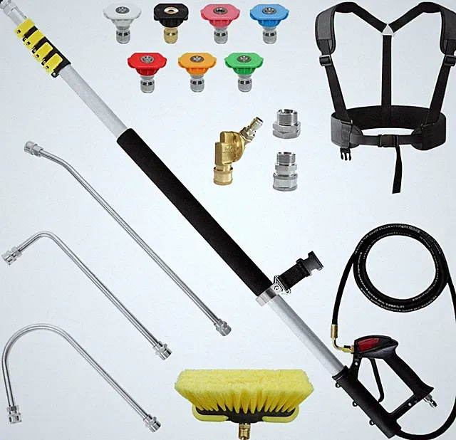 Telescoping Pressure Washer Extension Wand 24ft Gutter Cleaner Tool Set