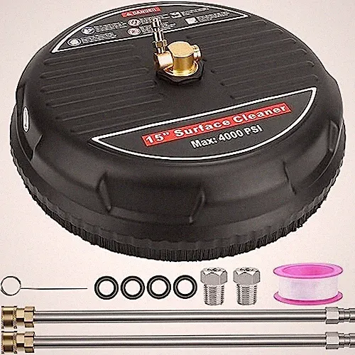 TEQHOME 15'' PRESSURE WASHER SURFACE CLEANER 4000PSI 4.0GPM MAX FLOW RATE BLACK