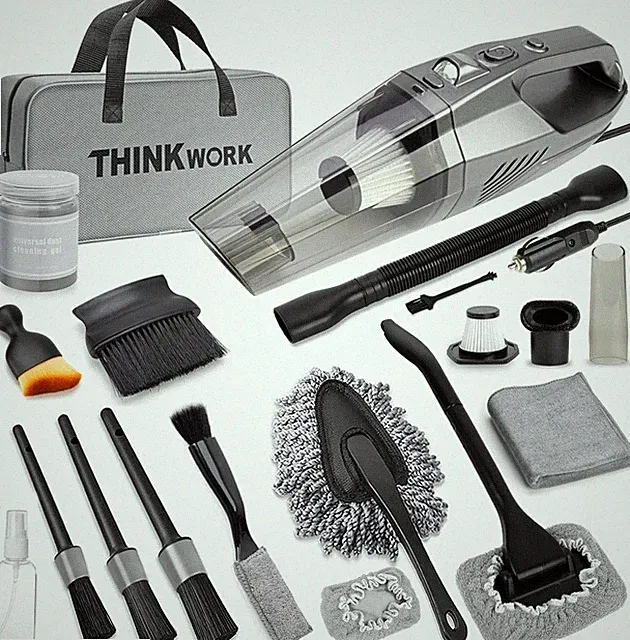 THINKWORK Car Cleaning Kit, Vacuum Gray Interior Detailing