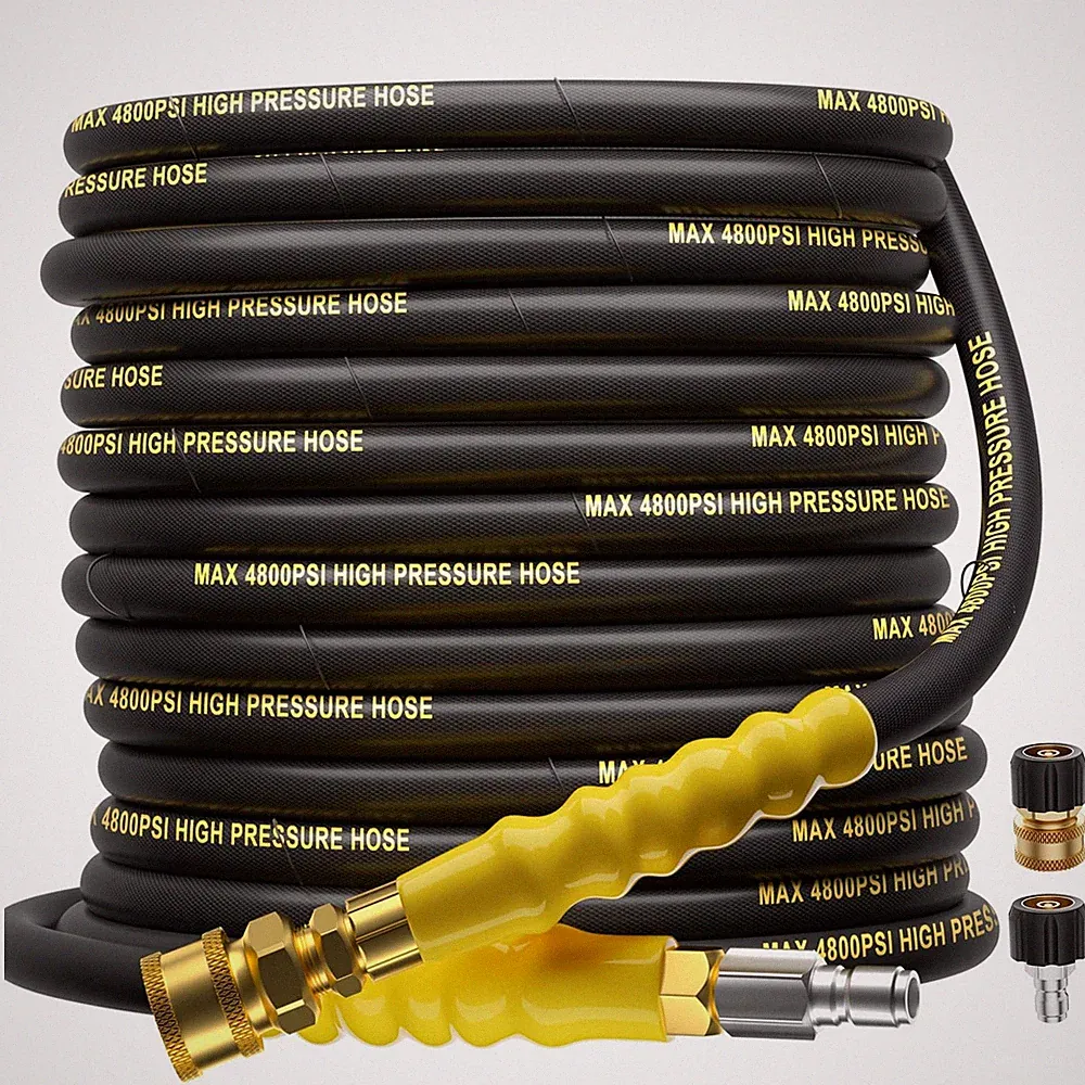 TiantingHen 4800PSI 3/8" Pressure Washer Hose 50FT for Cold and Hot Water 248°F