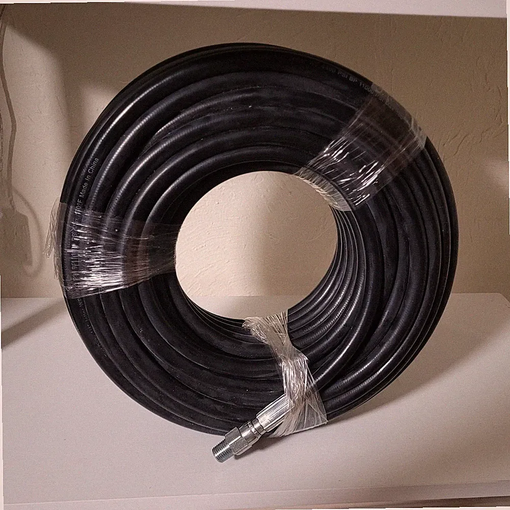Tool Daily 100ft Rubber Pressure Washer Jetter Hose 1/4 in ID 4400 PSI