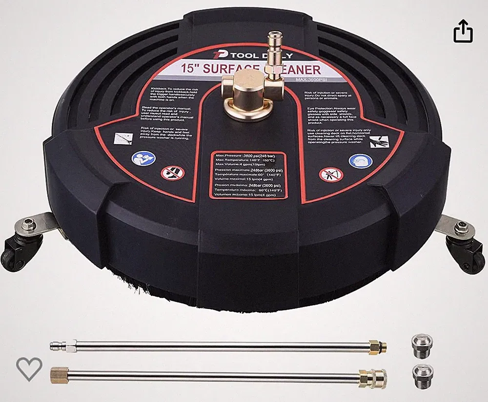 TOOL DAILY 15 INCH PRESSURE WASHER SURFACE CLEANER WITH WHEEL - NEW