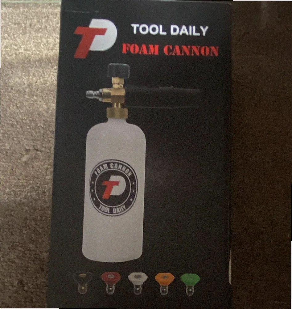 Tool Daily 1L Foam Cannon for Pressure Washer, 1/4" QC, 5 Nozzles