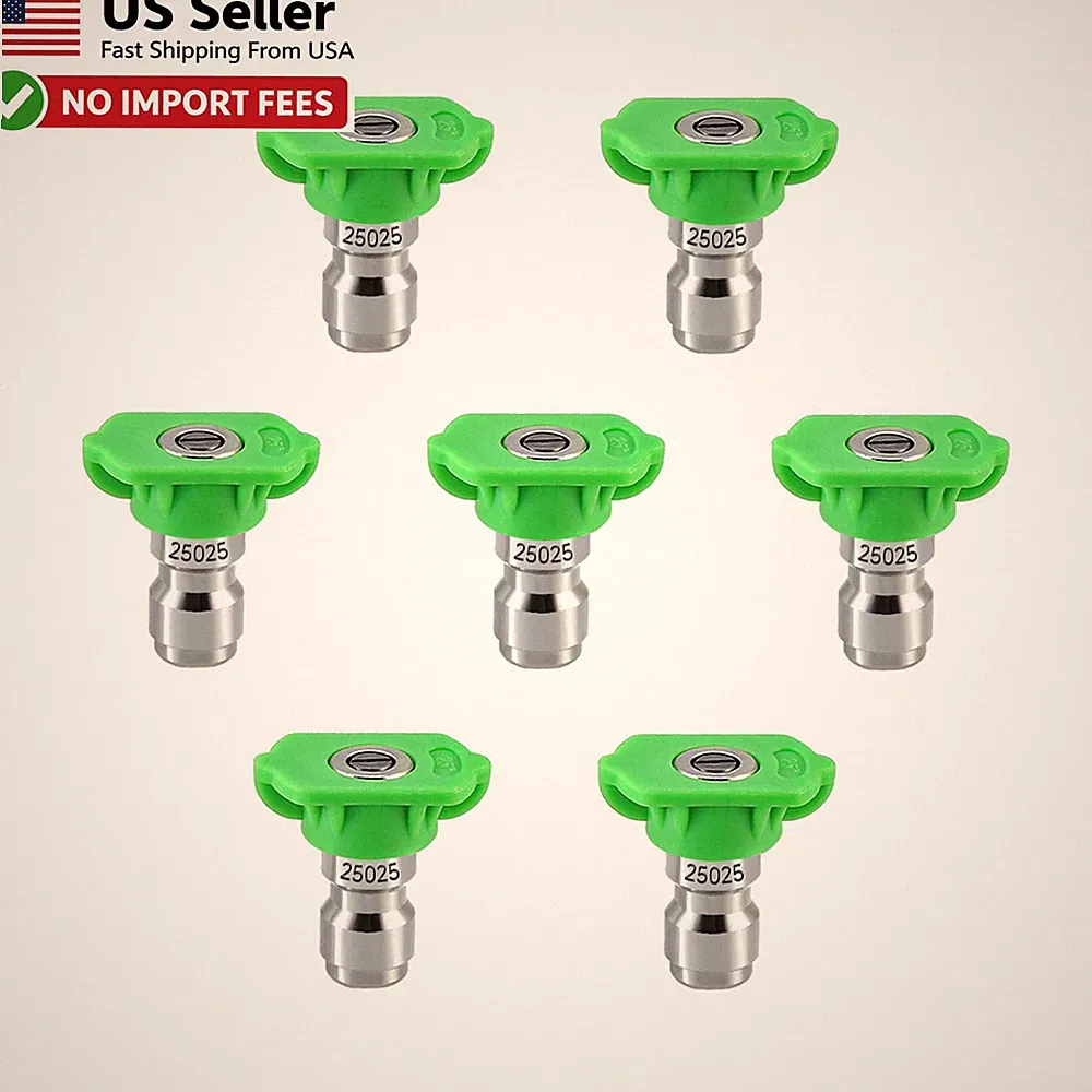 Tool Daily 25 Degree Green Pressure Washer Nozzle Tips 7-Pack 4000 PSI FROM USA
