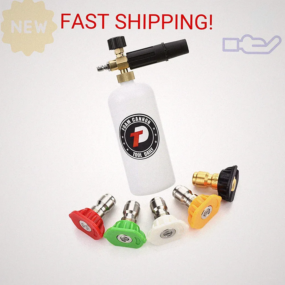 Tool Daily Foam Cannon with 1/4 Inch Quick Connector, 1 Liter, 5 Pressure Washer