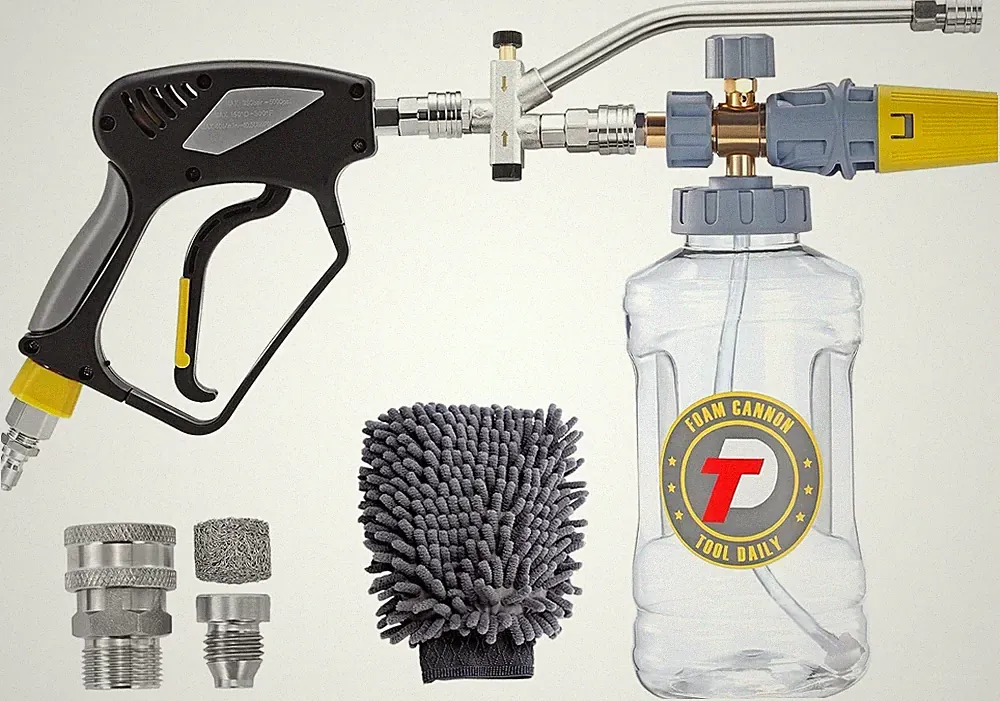Tool Daily Foam Cannon with Pressure Washer Gun, Dual Connector Accessory, Power