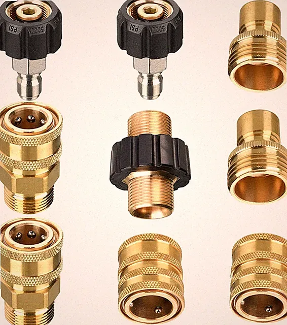 Tool Daily Pressure Washer Adapter Set, M22 to 3/8 Inch Quick Connect, Brass