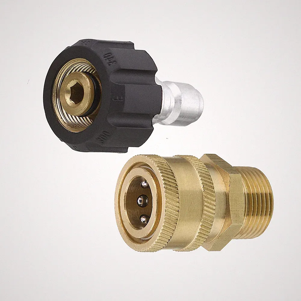 Tool Daily Pressure Washer Adapter Set, Quick Connect M22 15mm Brass, Brass