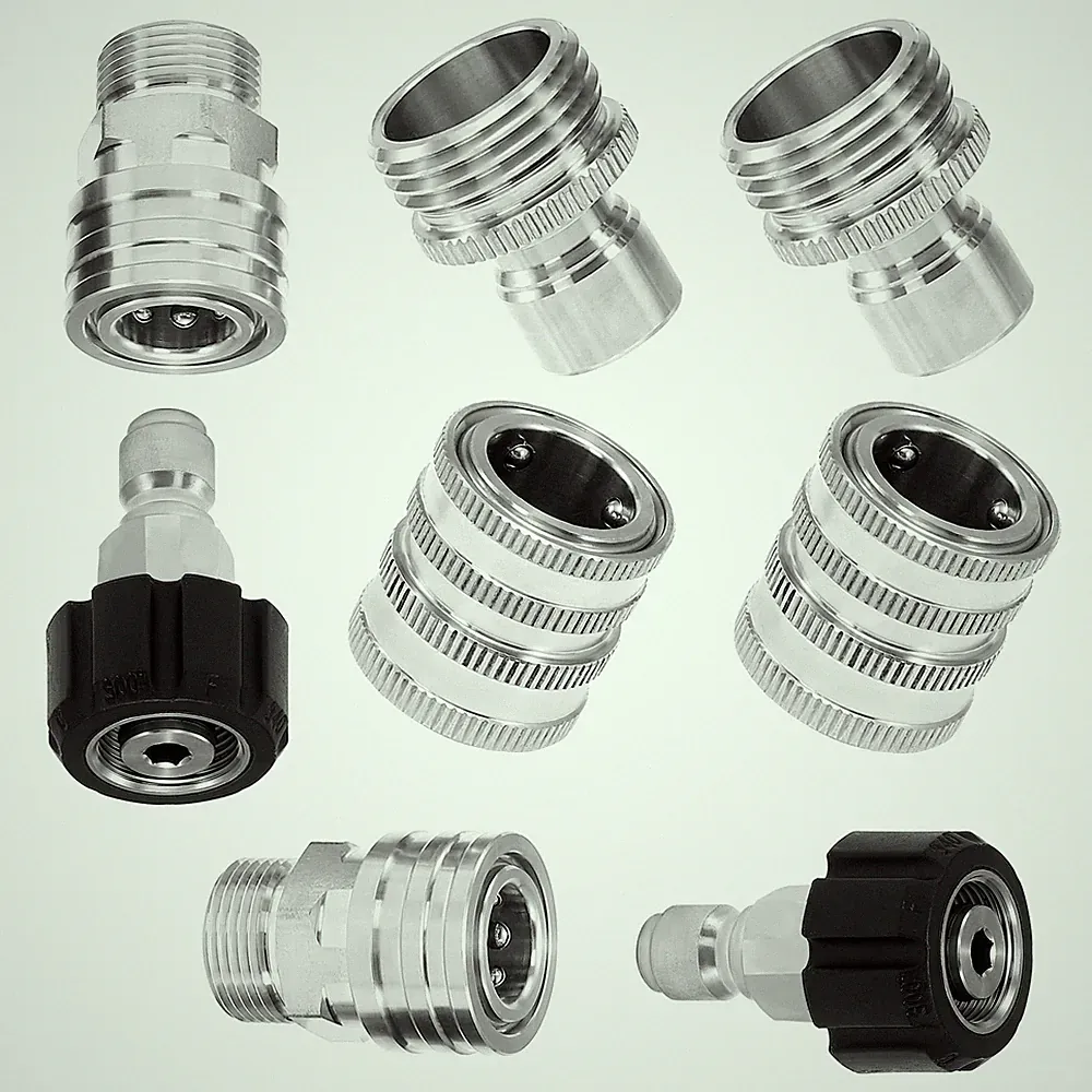 Tool Daily Pressure Washer Adapter Set, Stainless Steel Quick Connect Silver