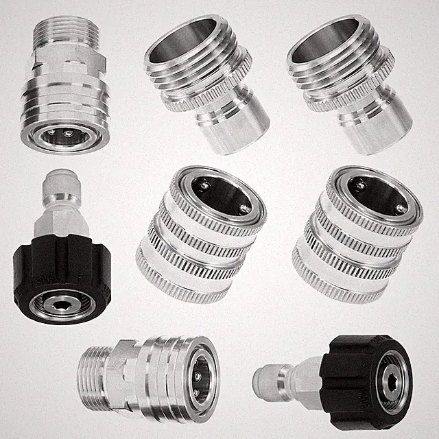 Tool Daily Pressure Washer Adapter Set, Stainless Steel Quick Connect Silver