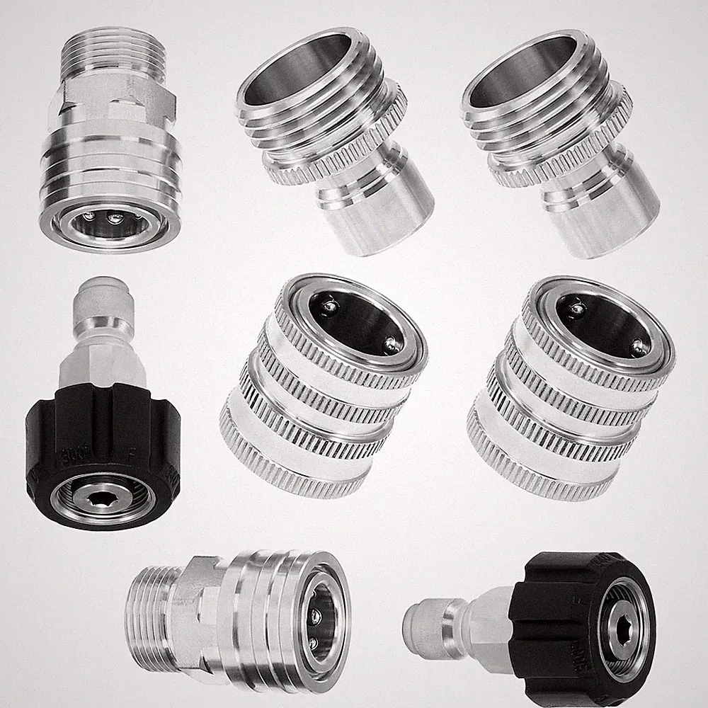 Tool Daily Pressure Washer Adapter Set, Stainless Steel Quick Connect Silver